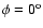 $\phi=0^{\rm o}$