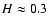 $H\approx 0.3$