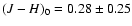 $(J-H)_0 =
0.28 \pm 0.25$