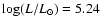 $\log(L/L_{\odot}) = 5.24$