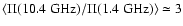 $\langle\Pi(10.4~\hbox{GHz})/\Pi(1.4~\hbox{GHz})\rangle \simeq
3$