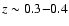 $z\sim 0.3{-}0.4$