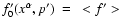 $f^\prime_0(x^{\alpha}, p')~=~<f^\prime >$