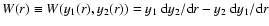 $W(r)\equiv W(y_1(r),y_2(r))=y_1~\mbox{d}y_2/\mbox{d}r
- y_2~\mbox{d}y_1/\mbox{d}r$