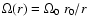 $\Omega(r)=
\Omega_0~r_0/r$