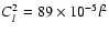$C_{l}^{2}=89\times 10^{-5}l^2$