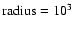 $\rm radius = 10^{3}$