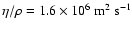 $\eta/\rho=1.6\times 10^6~\rm m^2~s^{-1}$