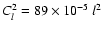 $C_{l}^2=89\times 10^{-5}~l^2$
