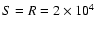 $S=R=2\times 10^4$