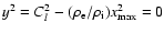 $y^2=C_{l}^2-(\rho_{\rm e}/\rho_{\rm i})x_{\max}^2=0$