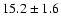 $15.2\pm1.6$