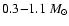 $0.3{-}1.1~M_\odot$