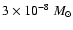 $3 \times 10^{-8}~M_\odot$