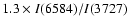 $1.3 \times I(6584)/I(3727)$
