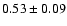 $0.53\pm0.09$