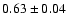$0.63\pm0.04$