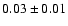 $0.03\pm0.01$