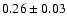 $0.26\pm0.03$