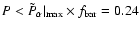 $P < \tilde{P}_{\alpha}\vert _{\rm max} \times f_{\rm bar} = 0.24$