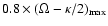 $0.8\times (\Omega-\kappa/2)_{\rm max}$