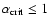 $\alpha_{\rm crit}\leq 1$