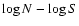 $\log N -
\log S$