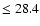$\leq 28.4$
