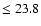 $\leq 23.8$