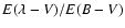 $E(\lambda -V)/E(B-V)$