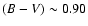 $(B-V)\sim 0.90$