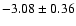 $-3.08\pm0.36$