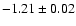 $-1.21\pm0.02$