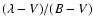 $(\lambda -V)/(B-V)$