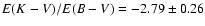 $E(K-V)/E(B-V)=-2.79\pm0.26$