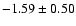 $-1.59\pm0.50$