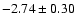 $-2.74\pm0.30$