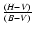 $\frac{(H-V)}{(B-V)} $