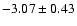 $-3.07\pm0.43$