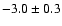 $-3.0 \pm 0.3$
