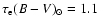 $\tau_{\rm e}(B-V)_{\odot}=1.1$