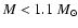 $M<1.1~M_{\odot}$