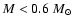 $M<0.6~M_{\odot}$