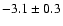 $-3.1\pm0.3$