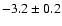 $-3.2\pm0.2$