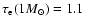 $\tau_{\rm e}(1M_{\odot})=1.1$
