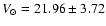 $V_\odot =21.96\pm 3.72$