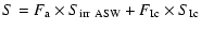 $\displaystyle S= F_{\rm a} \times S_{\rm irr~ASW} + F_{\rm Ic} \times
S_{\rm Ic}$