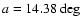 $a=14.38 \deg$