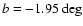 $b=-1.95 \deg$